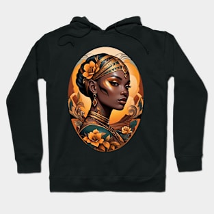 African Queen Tribal art retro vintage floral design Hoodie